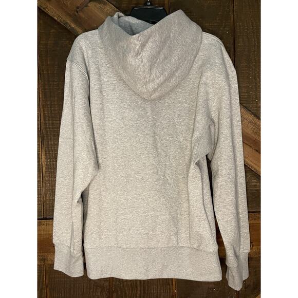 ADIDAS Logo Soft Hoodie Men’s Small Gray Original Center Pocket Athletic NEW - Picture 2 of 8